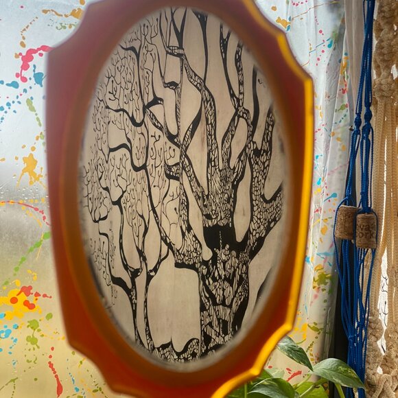 49-(VPC) Vintage. Hand Vanity Mirror. Pearlized Celluloid. - Picture 1 of 9
